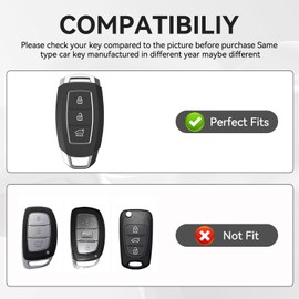 ZVRSUA Car Key Protective Case Fits Hyundai, Key Cover TPU Car Key Case Compatible with Hyundai i10 i30 ix25 ix35 IG Santa Fe Kona Elantra Grandeur Solaris Azera Tucson, silver
