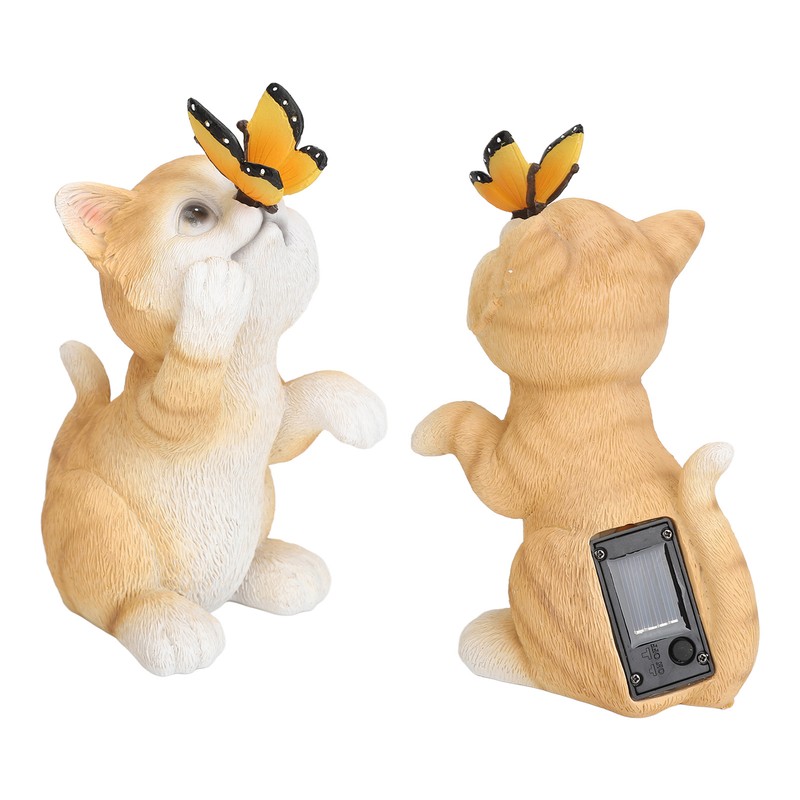 Solar Cat Yard Decor Decorative Light Cat Garden Sculpture Exquisite