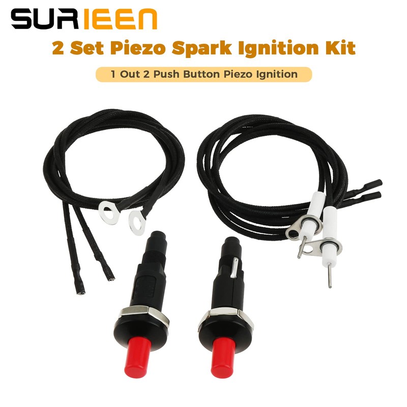 SURIEEN 2 Pieces Piezo Ignition, 1 Out 2 Push Button