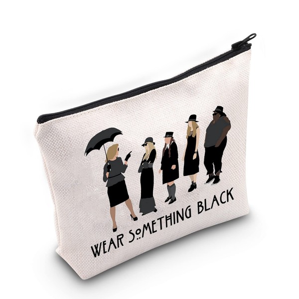 WZMPA TV Series Makeup Bag for TV Show Fans Gift to Carry Black Zipper Bag for Women Girls, Something Black, Size: