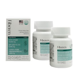 Fiberine Alpha Dietary Fiber 60 tablets 1 Chicory Dietary Fiber, 2 Boxes / 파이베린 알파 식이섬유 60정 1개 치커리식이섬유, 2박스