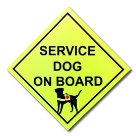 COOLHUBCAPS Reflective Service Dog On Board Auto Magnet (Service Dog)