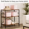 MOJOSCEND Pink Storage Bins 4 Pack Rectangular Rope Basket for