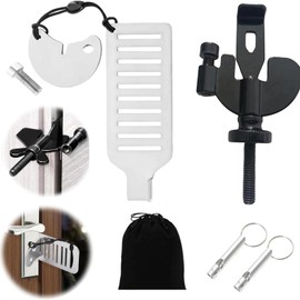 LuyoNova Türschloss,5 Stücke Reiseschloss Schlossriegel Tragbares Türschloss Türsicherung Einbruchschutz Sicherheitsschloss Wohnungstür,Door Lock Without Drill für Schule Zuhause Hotel Frauen Reisen