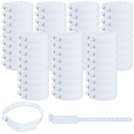 bonerwhite 300 Pcs White Plastic Wristbands for Hospital Identification Bands Waterproof Medical Adjustable Shield Patient Wristband Plastic Disposable Hospital ID Wristbands for Events Party Hospital