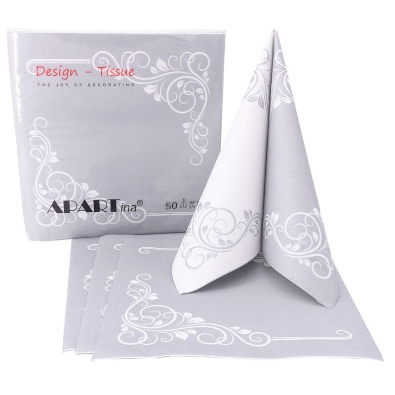 50 Napkins Ornaments 40 x 40 cm Fabric-Like Airlaid Bellissima,