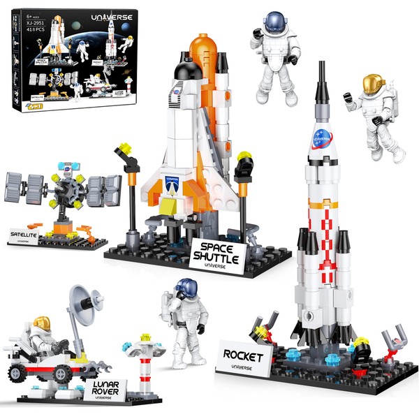 Space Exploration Shuttle Toys, 4-in-1 Space Shuttle Building Toy, 418pcs