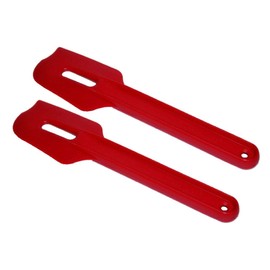 Tupperware Set of 2 Paddle Scraper Spatulas 8.75 Inches Red