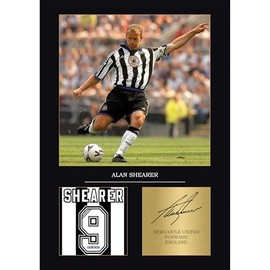 Alan Shearer Newcastle Gift Signed A4 Print Display Unframed Newcastle Gifts For Boys Digitally Reproduced Signature Newcastle Gifts For Men NUFC