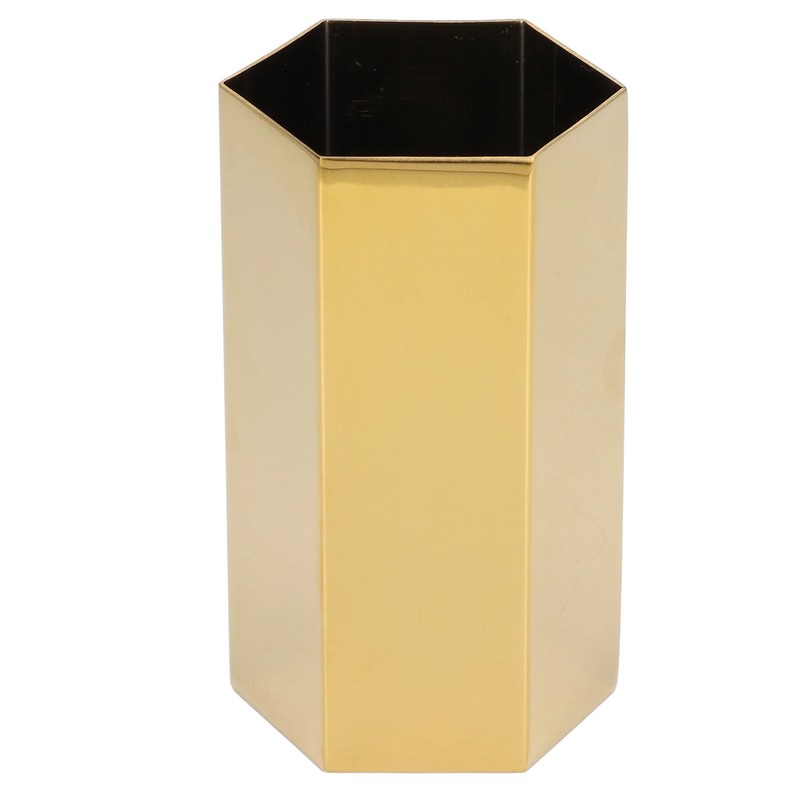 Pen Holder Hex Stainless Steel Gold Electroplating Durable Glossy Corrosion