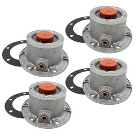 4 Pack of TORQUE Hubcap 3434024 Aluminum Hub Cap with Extra 4PCS Hub Seal Side Plugs & 4PCS Gaskets for Trailer Axle (Replaces Stemco 343-4024, 3434024, SKF 1711, 1811) (4 x TR3434024 + 4 x TR3595995)