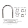 sourcing map Round U-Bolt 1.85"(47mm) Inner Width 75mm Length Steel