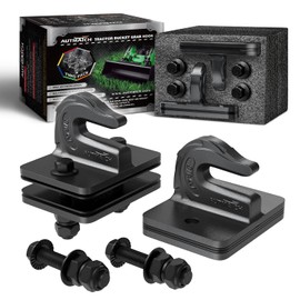 AUTMATCH Tractor Bucket Grab Hook 3/8" (2 Pack) - Bolt On Grab Hook Tow Hook Mount with Backer Plate and Rubber Pad, Grade 70 Forged Steel Max 18000Lbs Work for Loader, Tractor Bucket, Gunmetal Gray