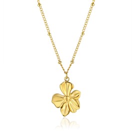 Elegance 11 designs 14K Gold Flower Necklace for Women Boho Stainless Steel Waterproof Cute Dainty Love Pendant Necklaces for Women