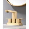 Tohlar Brushed Gold 2 Handle 4 Inch Centerset Bathroom Faucet
