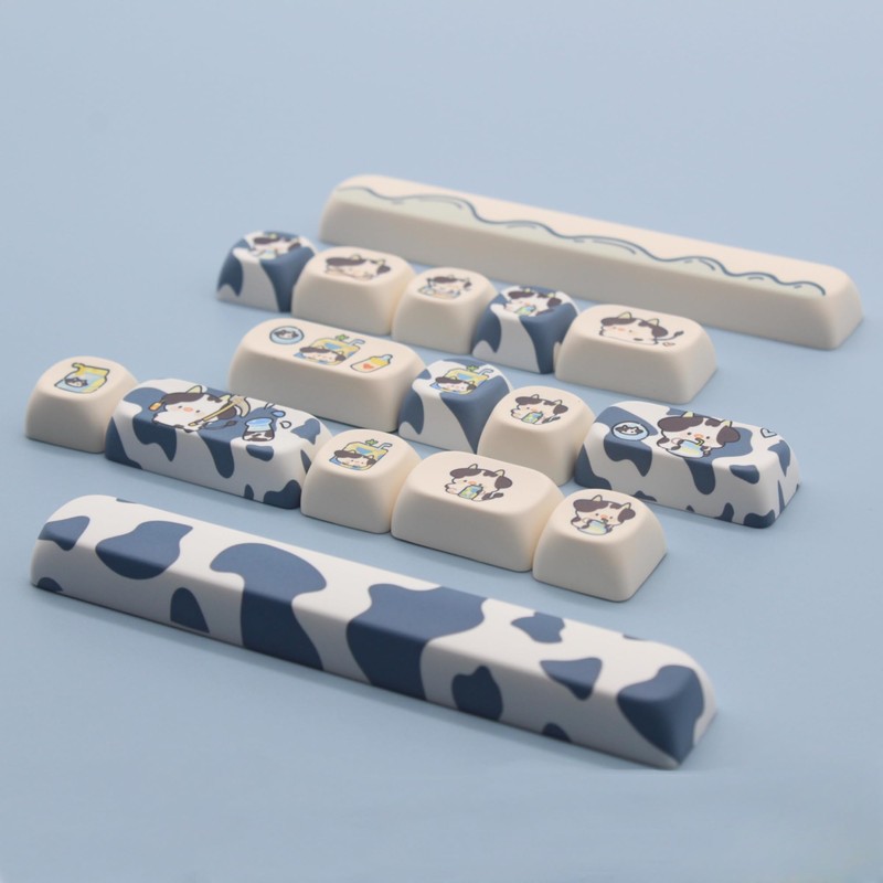 Cmokifuly MOA Shape Keycaps, Cute Cow Shape Custom Keycaps, 142