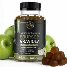 Soursop Leaves & Soursop Fruit Gummies - 3000mg Soursop Extract - Graviola Supplement - Soursop Fruit and Leaf - 60ct - Sugar-Free - Gluten Free – Non-GMO – Vegan Friendly