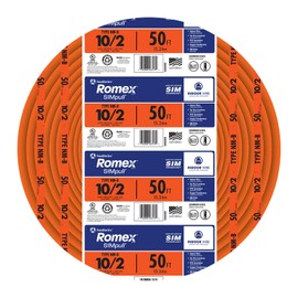 Southwire Romex Brand Simpull Solid Indoor 10/2 W/G NMB Cable 50ft coil - SW# 28829022