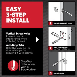 Kwikset Halifax Interior Privacy Door Handle with Lock, Door Lever for Bathroom and Bedroom, Polished Chrome Reversible Keyless Push Button Lock Door Lever