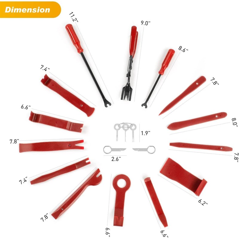GOOACC 19 Piece Auto Trim Removal Tool Set Nylon Prying