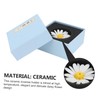 Levemolo Ceramic Incense Holder Beautiful Daisy Design for Study Bedroom