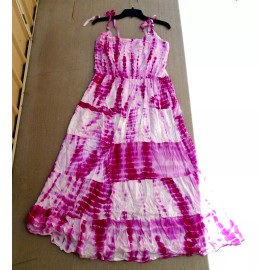 Young USA Swimsuit COVERUP Dress Tie Dye Tropical Bohemian Vacation LARGE Pink