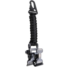 Tactical Gloves Holder with Dual Alligator Clips | 1.8m (6ft) Paracord, Heavy Duty Buckle (Black, 250 Cord)