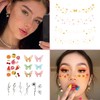 DIVAWOO 32 Sheets Face Temporary Tattoo, 20 sheets Glitter Metallic