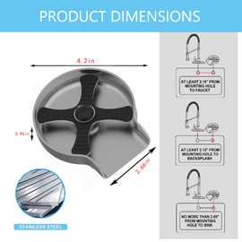 MHDMAG Metal Kitchen Sink Glass Rinser,Faucet Glass Rinser for Kitchen Sinks,Bottle Washer,Kitchen Sink Accessories,Stainless Steel,Brush Nickel