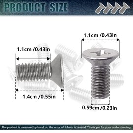 8PCS Stainless Steel Retaining Screws for Front and Rear, Stainless Steel Brake Disc Rotor Screws, 936-000-601-40-H, Compatible with Acura, Honda, Kia Models and Hyundai