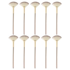 10PCS Professional Fan Brushes for Facials, Ultra Slim Soft Facial Fan Applicator Brushes with Wooden Handle, Makeup for Precise Mask, Mud, Cream and Serum Blending