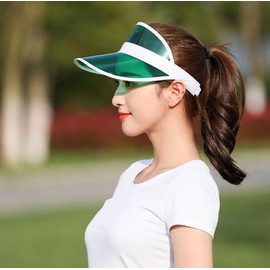 The Fancy Dress® Unisex Retro 80s Neon Sun Visor Hat Headband Cap for Golf Tennis Stag Poker Party (Green)