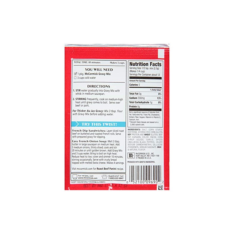 McCormick Au Jus Natural Style Gravy Mix, 1-ounces (Pack of12)