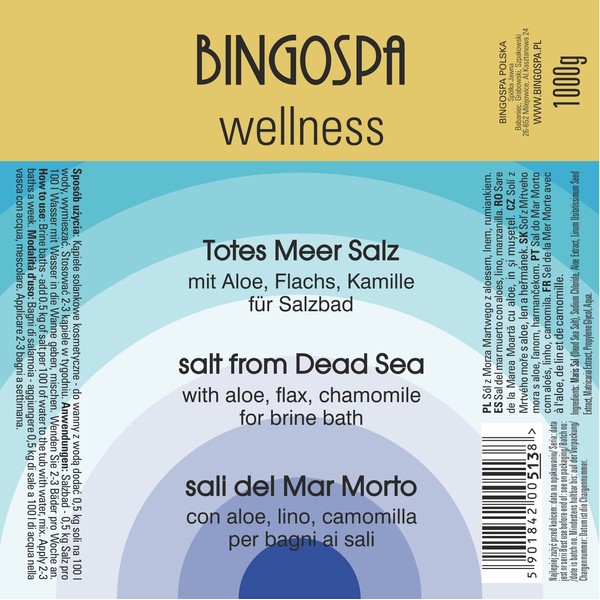 BINGOSPA wellness Dead Sea Bath Salts with Aloe, Flax and