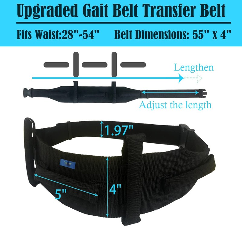 LUCKY BIG NINE Transfer Gait Belt - 55" L x