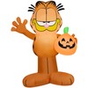 Gemmy Garfield w/JOL Pumpkin Airblown Inflatable, 3.5 ft Tall, Orange