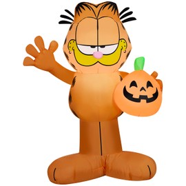 Gemmy Garfield w/JOL Pumpkin Airblown Inflatable, 3.5 ft Tall, Orange
