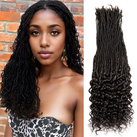 Teresa 0.2cm Thickness Interlocked Wavy Sisters Locs 100% Handmade Dreadlocks Curly Micro Loc Extensions Human Hair Natural Sisterlocks Extensions (14 Inch 60 Strands)