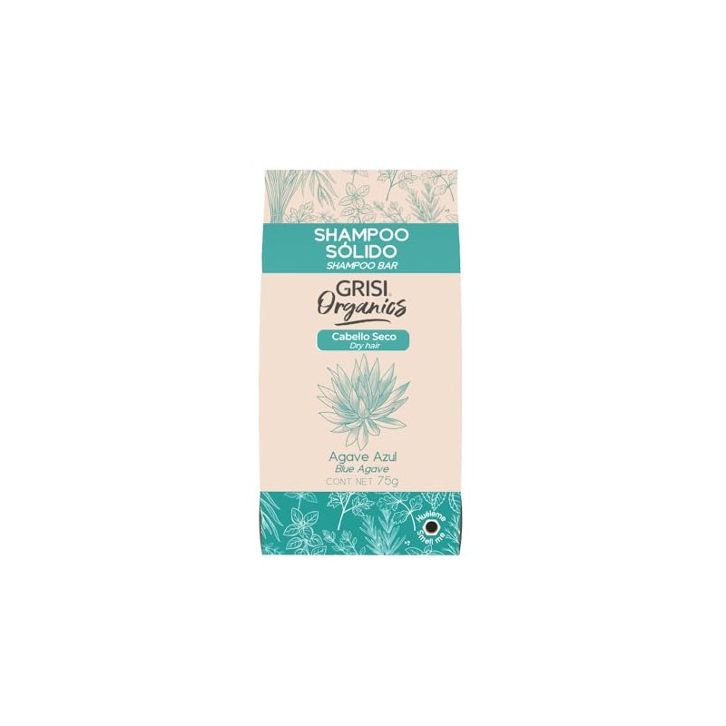 Shampoo Sólido Agave Azul para Cabello Seco, 75gr