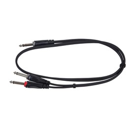 Monoprice 1/4 Inch TRS Male to two 1/4 Inch TS Male Insert Cable Cord - (3 Feet) - Black