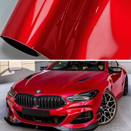 Carlas 108" x 60" Premium Super Gloss Metallic Red Vinyl Film Wrap Sticker 9ft x 5ft