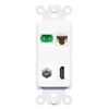 RiteAV 1 Port Fiber Optic Jack SC Simplex APC + Cat6 + Coax + HDMI Wall Plate - Rocker White