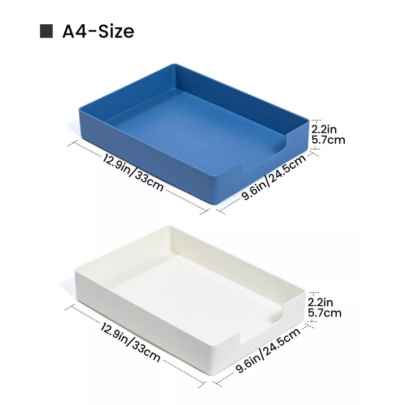 Unbranded Desk Letter Tray Set, 2 Pack A4 Size Plastic