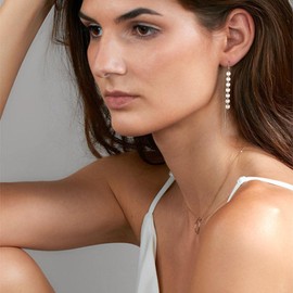 Wendalern Gold Sequin Tassel Earrings Long Chain Dangle Drop Earrings Handmade Chain Delicate Jewellery for Women Girls