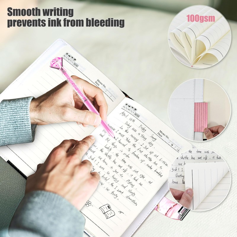 Koogel Diary with Lock, A5 PU leather Journal with Lock