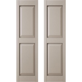 Builders Edge 12 in. W x 71 in. H Builders Edge, Standard Two Equal Panels, Raised Panel Shutters, Includes Matching Installation Spikes (Per Pair), 008 - Clay