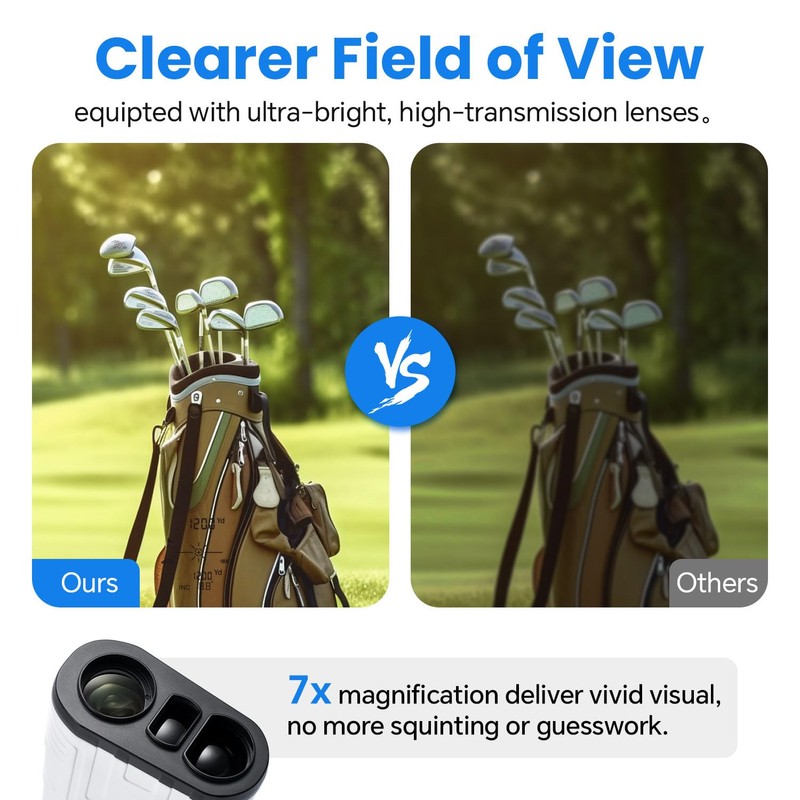 1200Yards Range Finder Golf with Slope, 7X Magnification Range Finder,