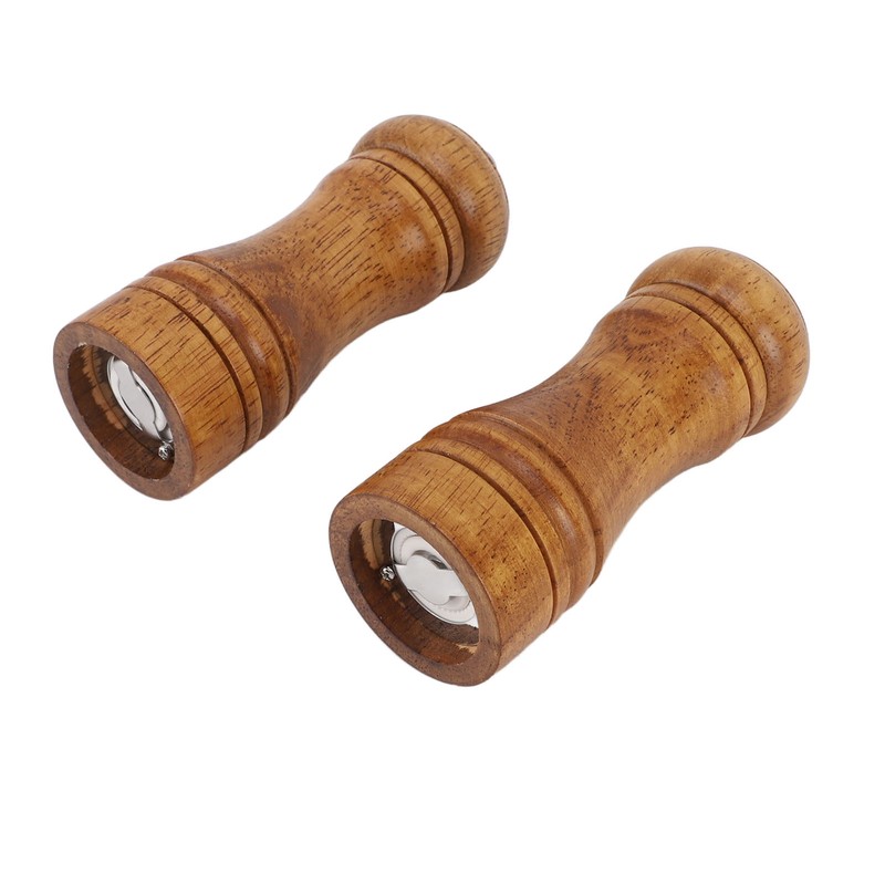 2PCS Wood Pepper Grinder Adjustable Coarseness Efficient Grinding Pepper Mills