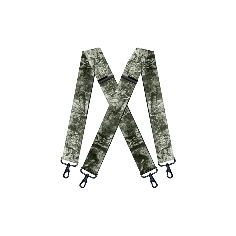 MENDENG Suspenders for Men Heavy Duty Swivel Hooks Camo X-Back