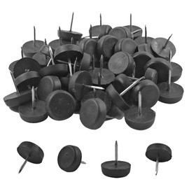bociloy 100Pcs 3/4" Dia. Nylon Slider Glides Nail-on Furniture Table Chair Sofa Feet Leg Skid Tile Floor Protector Pad, Easy Moving Furniture Sliders, Anti-Scratch Floor Protectors (Black)